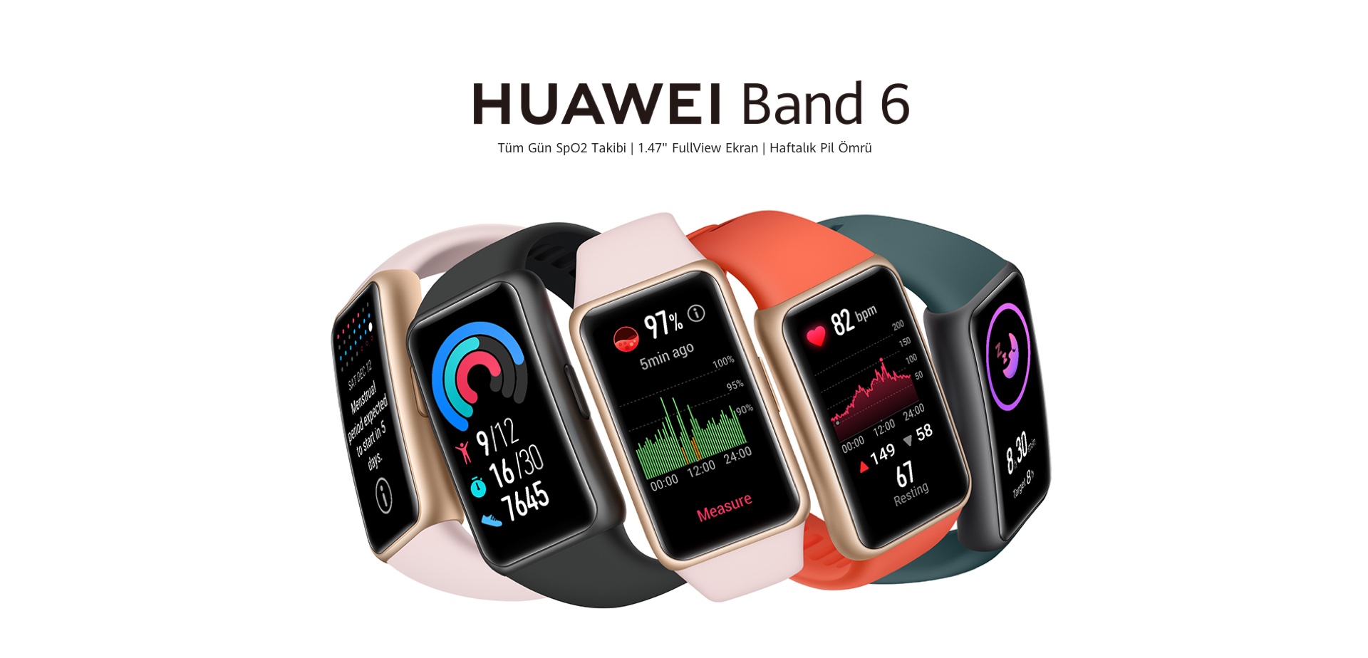 Huawei Band 6 Akıllı Saat Siyah Bilekteki Yeni Band HUAWEI Band 6, 1.47 inç AMOLED FullView ekrana, %148 daha geniş2 görüntülenebilir alana ve %64 düşük çerçeveli ekran-gövde oranına sahiptir. Bunu 282 ÜFE'ye sahip yüksek çözünürlüklü 194x368 ekranla birleştirdiğinizde gerçekten etkileyici bir banda bakıyor olacaksınız.